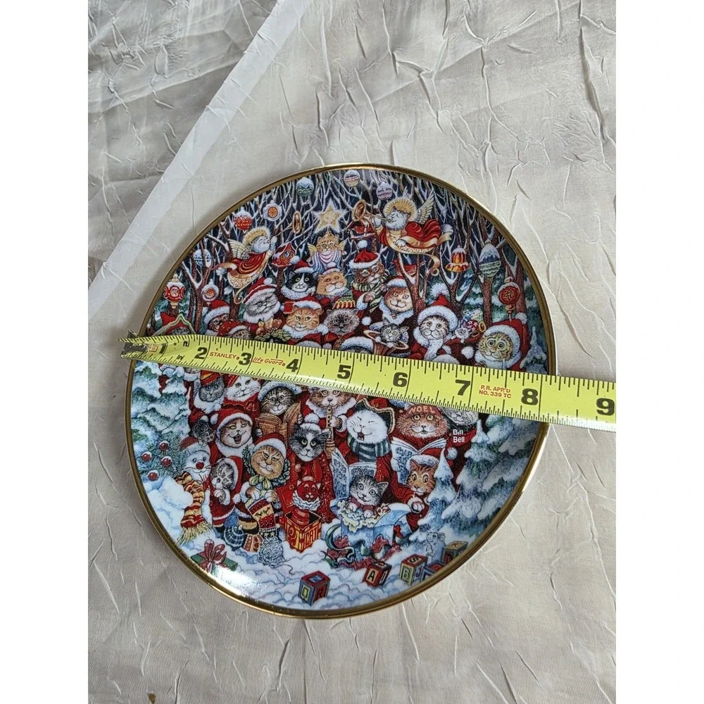 Cat Plate Santa Claws Collectors Plate Franklin Mint Limited Edition Christmas